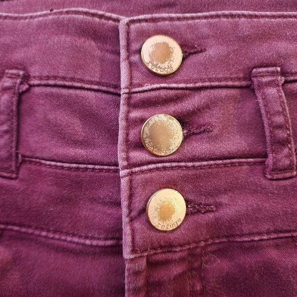Refuge Maroon High Waist Super Skinny Jeans Women's Size 0 Button Fly Casual EUC - Picture 3 of 8